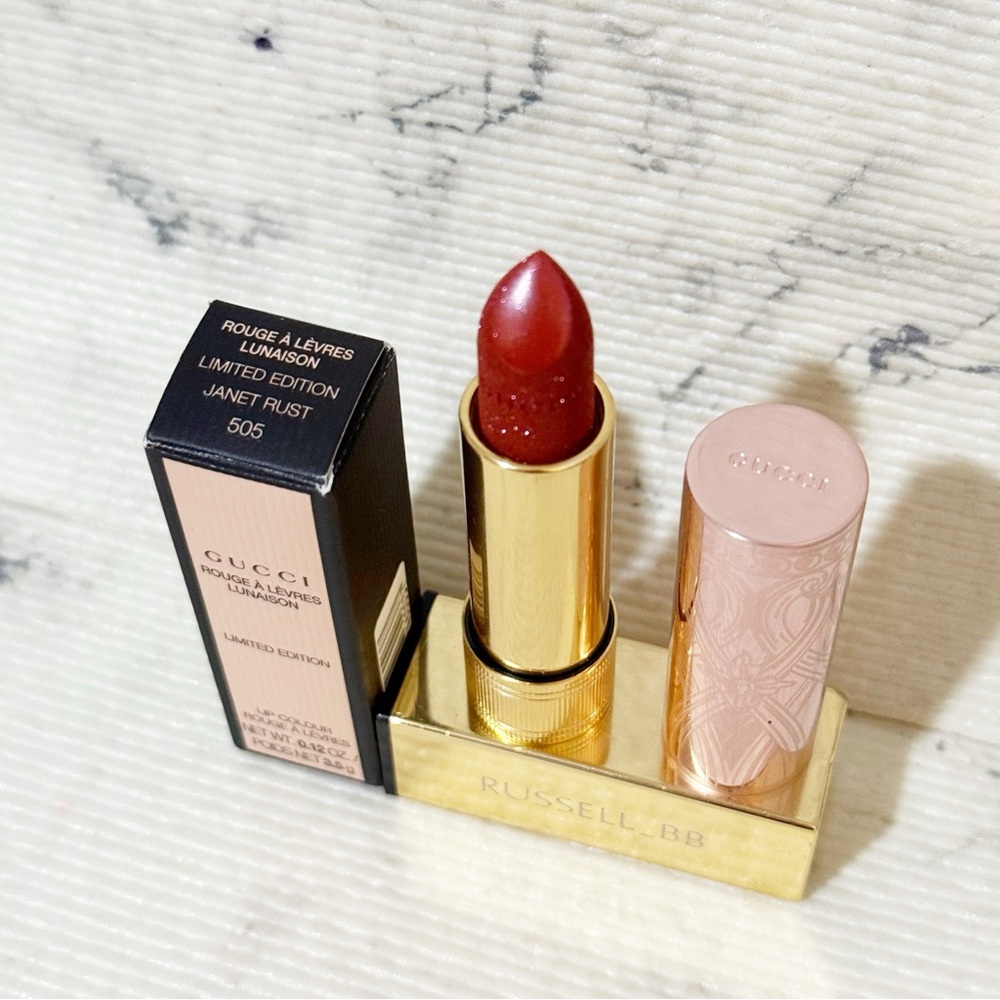 Gucci Velvet Lipstick Limited Edition #505 Janet Rust (Sparkly Red) - Picture 10 of 15